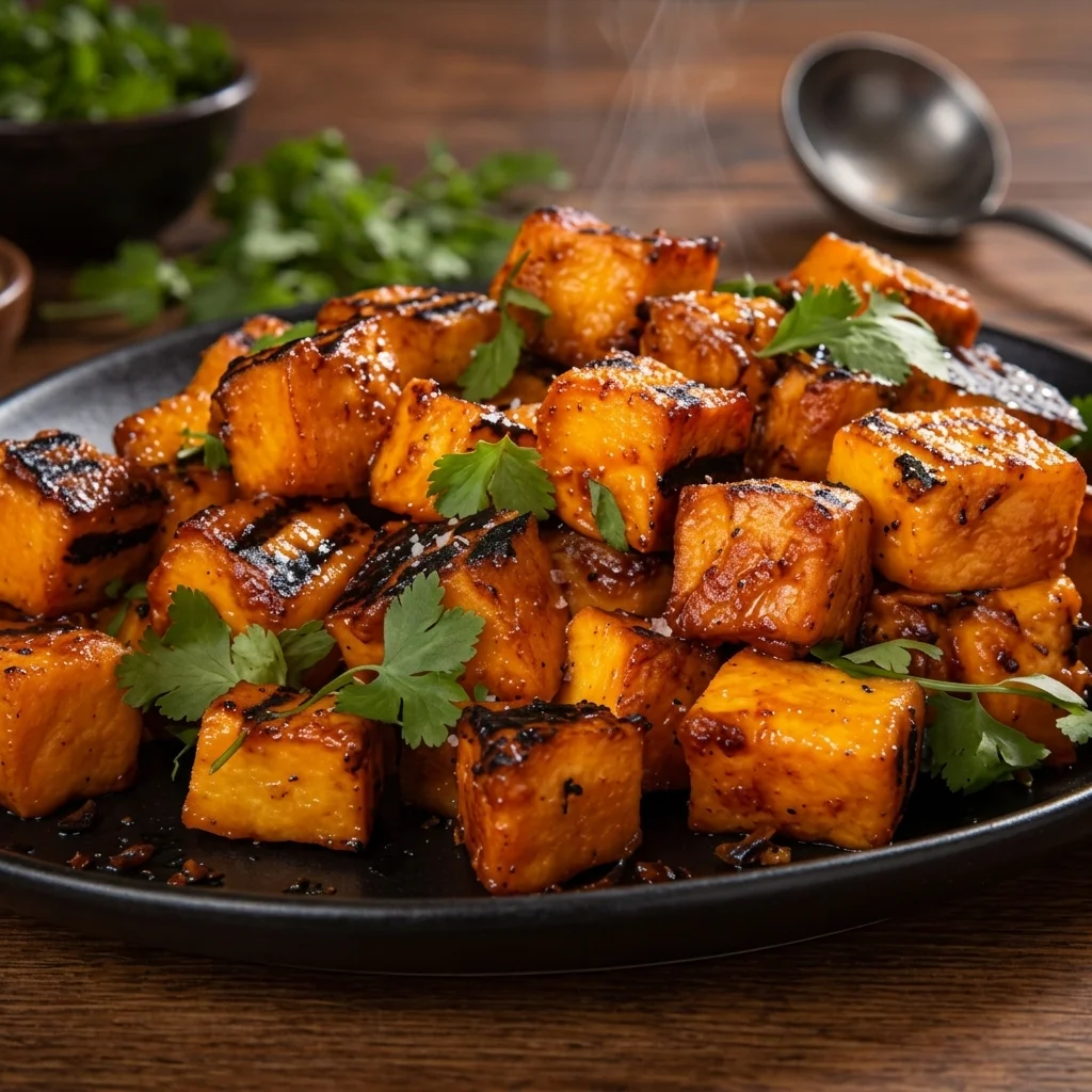 Classic paneer tikka cubes charred in the tandoor at Dil Tak, Toronto